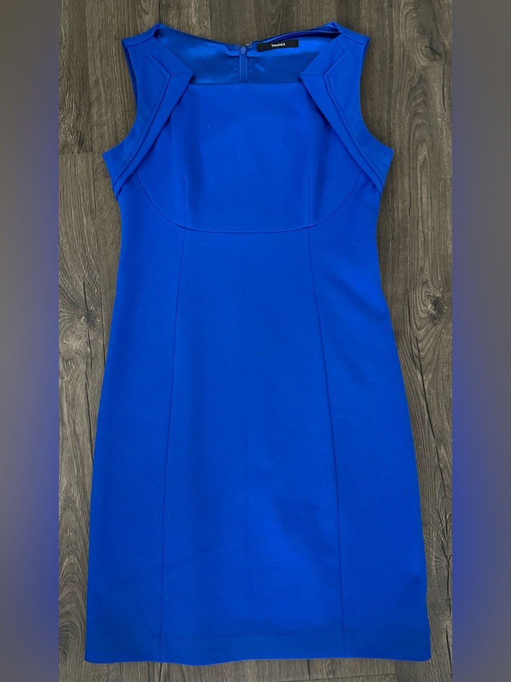 Tahari Cobalt Blue Sleeveless Sheath Dress